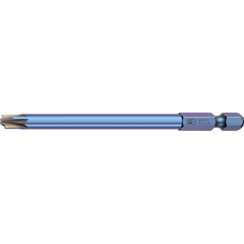 PB Swiss PB E6L.180/2 PrecisionBit, For Combination Screws Pozidriv/Slotted, 1/4 Inch, PZ2 x 70mm