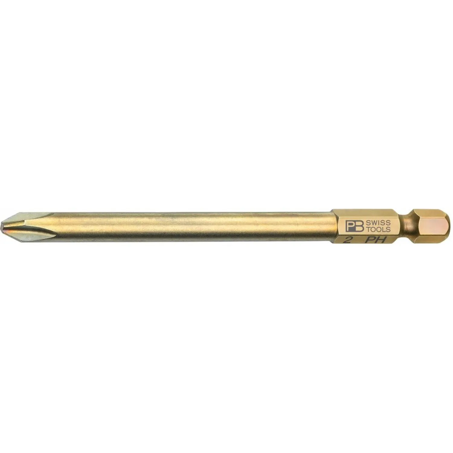 PB Swiss PB E6L.190/2 Long Blade Precision Bits for Phillips Screws, S - PH2 x 95mm