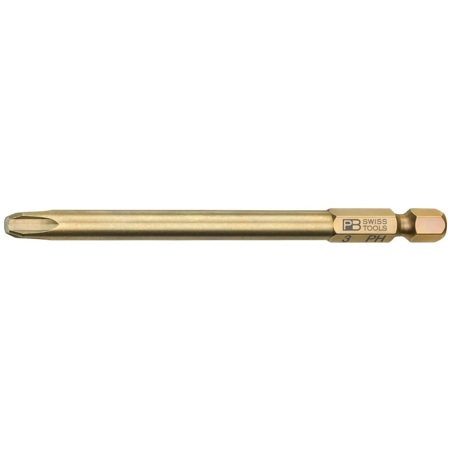 PB Swiss PB E6L.190/3 Long Blade Precision Bits for Phillips Screws, S - PH3 x 70mm