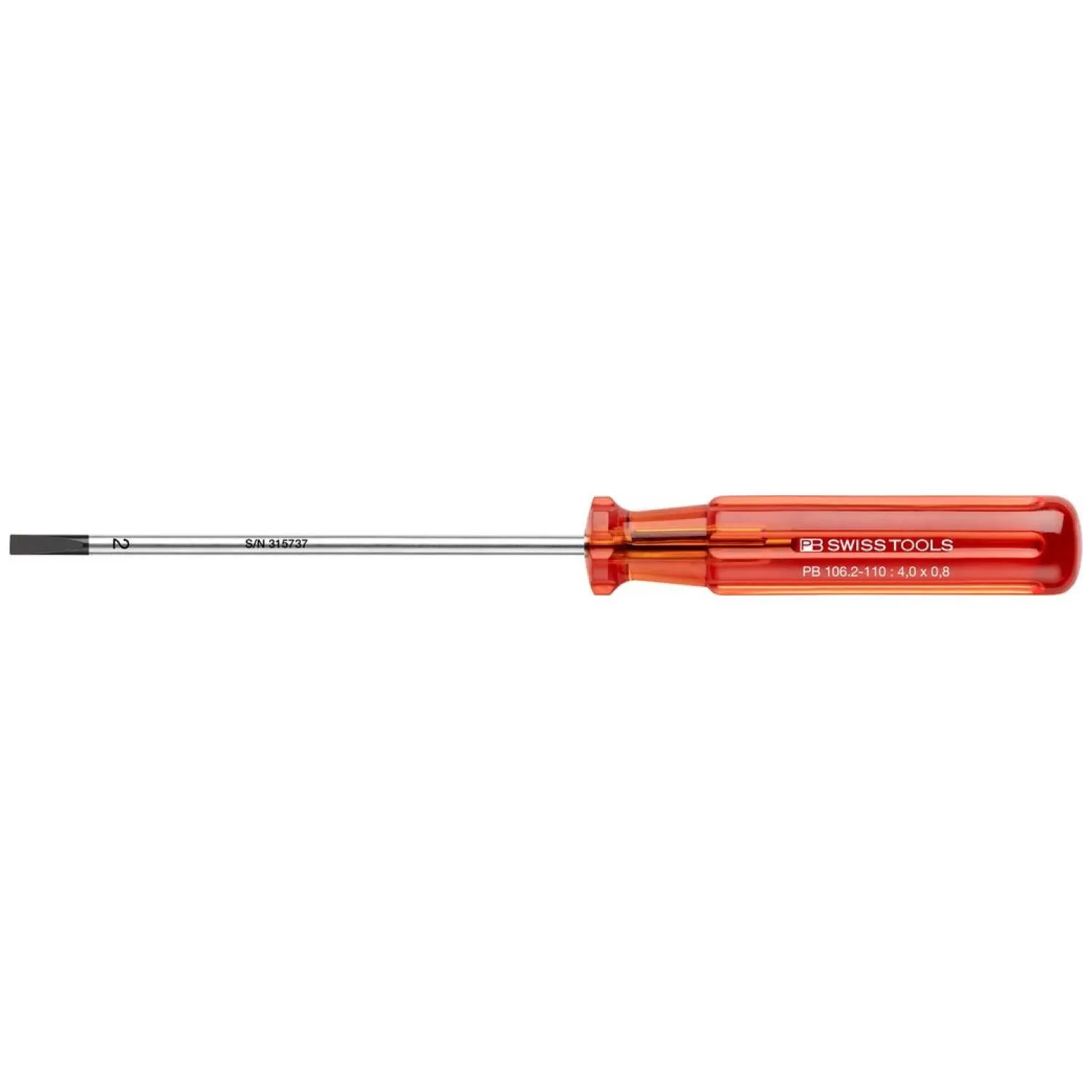 PB Swiss Tools PB 106.2-110 Slotted Screwdriver, Slim, 4mm x 110mm