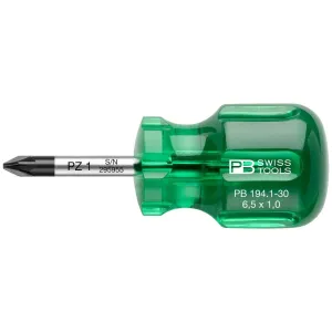 PB Swiss Tools PB 194.1-30 Pozidriv Classic Stubby screwdrivers, PZ1 x 30mm