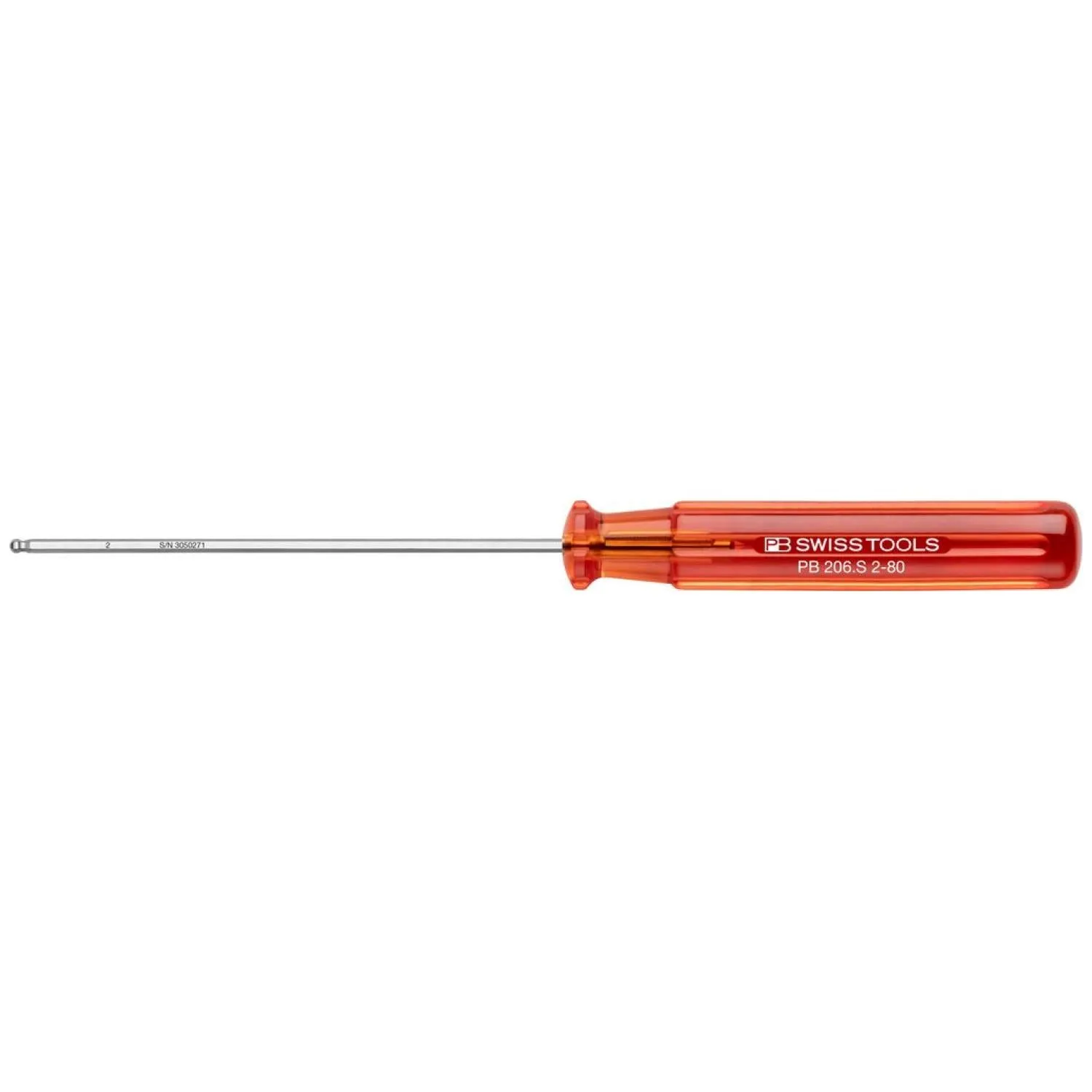 PB Swiss Tools PB 206.S 2-80 Hex Classic screwdrivers with ball point, 2mm x 80mm