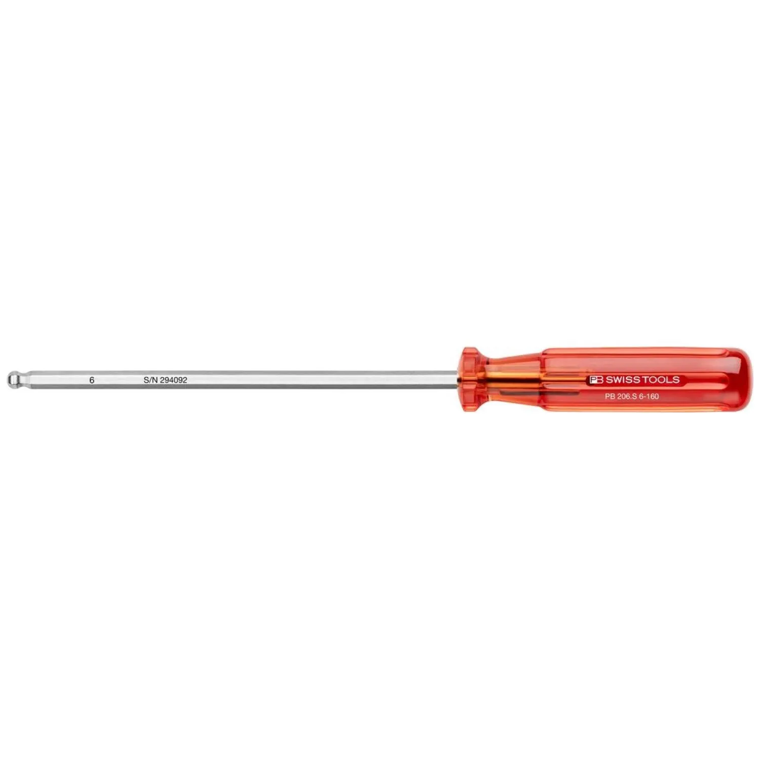 PB Swiss Tools PB 206.S 6-160 Hexagon Classic screwdrivers with ball point, 6mm x 160mm