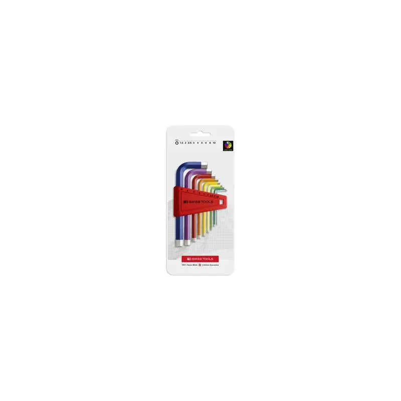PB Swiss Tools PB 210.H-5 RB Hex Key Set Metric Rainbow 1.5-5mm 6-Piece