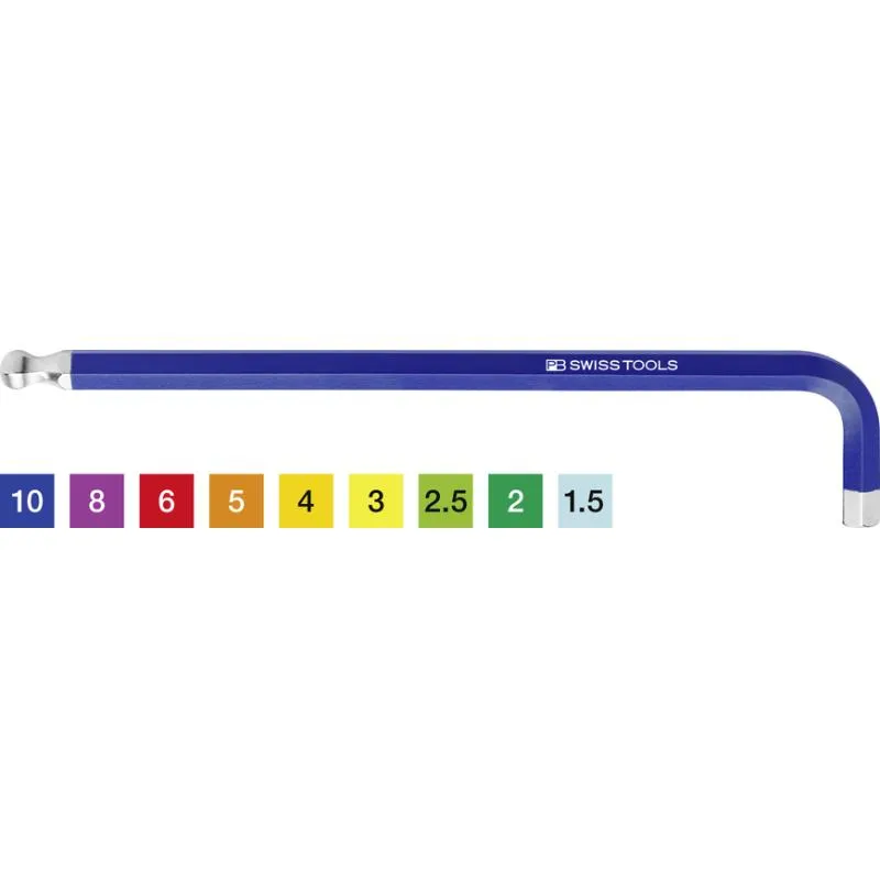 PB Swiss Tools PB 212.L 10 BL Hex Rainbow L-Key Long 10 mm, 220 mm