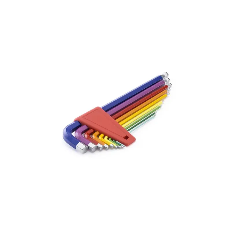 PB Swiss Tools PB 212.LH-10 RB CN RainBow Key L-Wrenches, Long, With Ball Point, Set