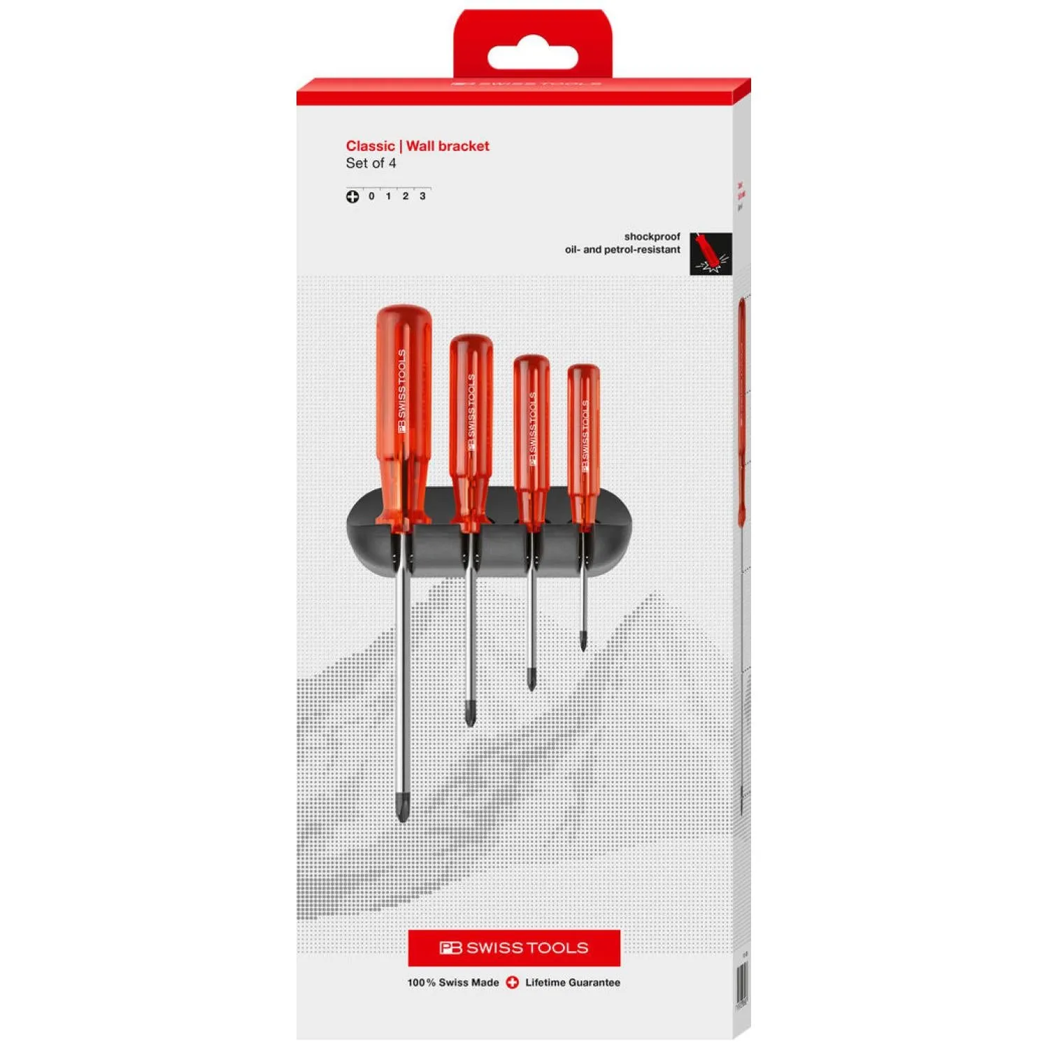PB Swiss Tools PB 242 Phillips Classic Screwdriver Set with Wall Mount