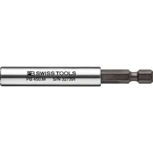 PB Swiss Tools PB 450.M 1/4" Bit Holder, Magnetic w/ Retaining Ring, Hex, 75mm