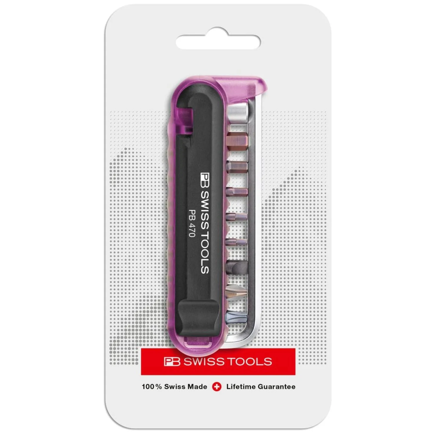 PB Swiss Tools PB 470.Purple CN BikeTool: Pocket Tool With 9 Screwdriving Tools