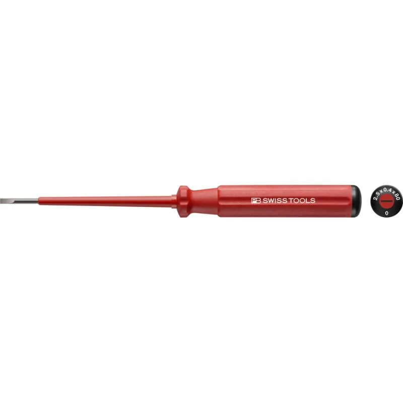 PB Swiss Tools PB 5100.00-45/2 Classic VDE Screwdriver, Slotted, Size 00