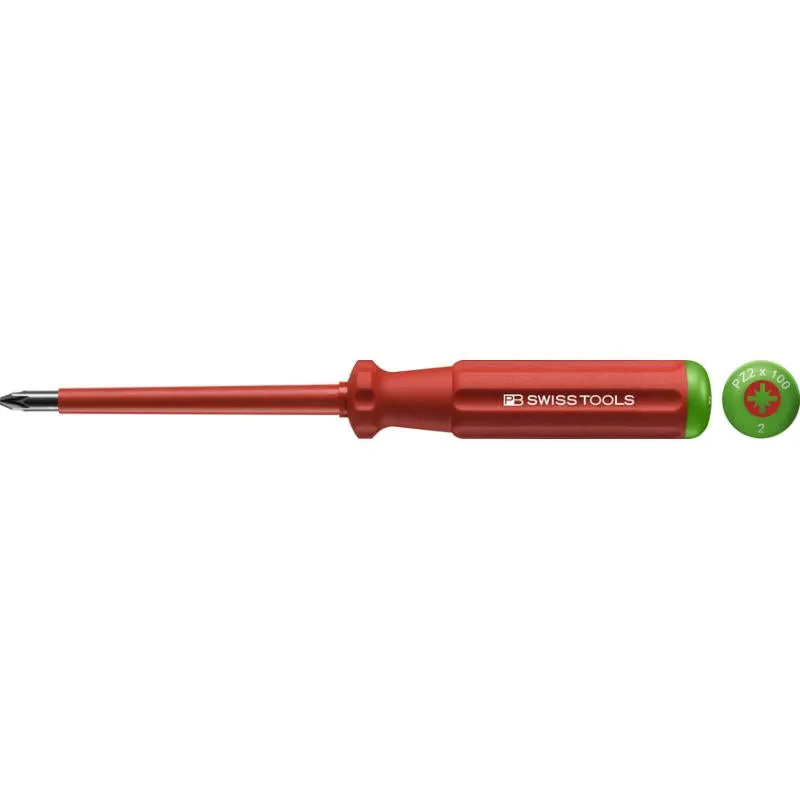 PB Swiss Tools PB 5192.2-100 Classic VDE Screwdriver Pozidriv Size PZ2