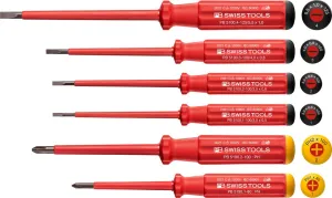 PB Swiss Tools PB 5542 Classic VDE Insulated Screwdriver Set, Slim, 6pcs
