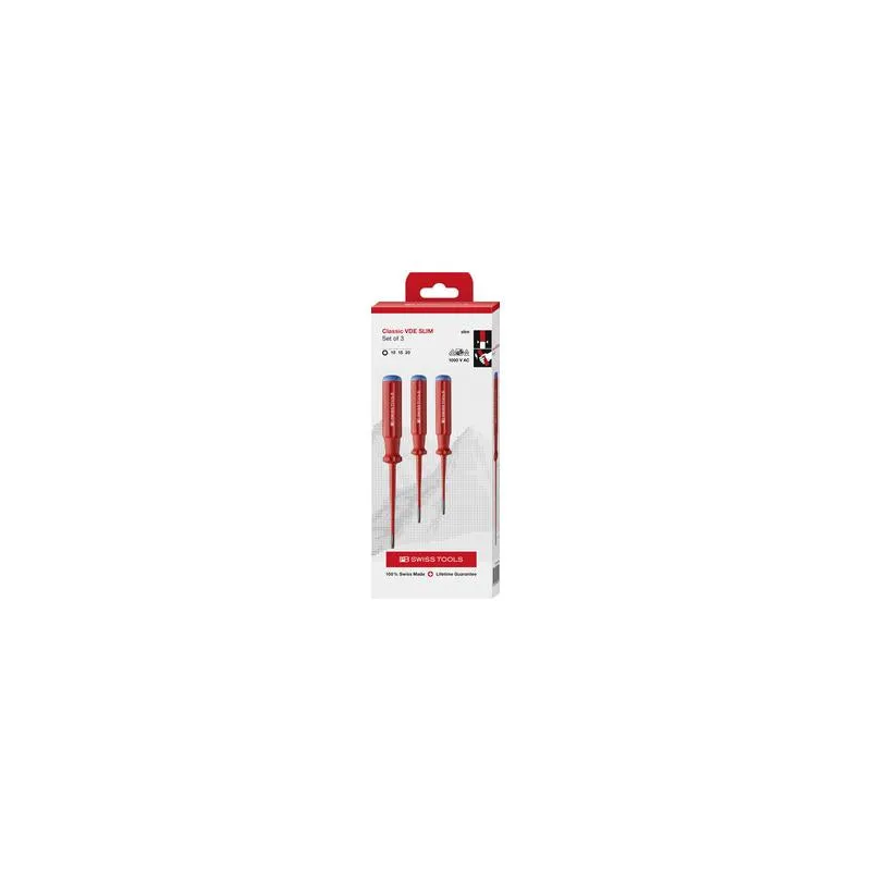 PB Swiss Tools PB 5549.SL Classic VDE Insulated Screwdriver Set, Slim, 3pcs