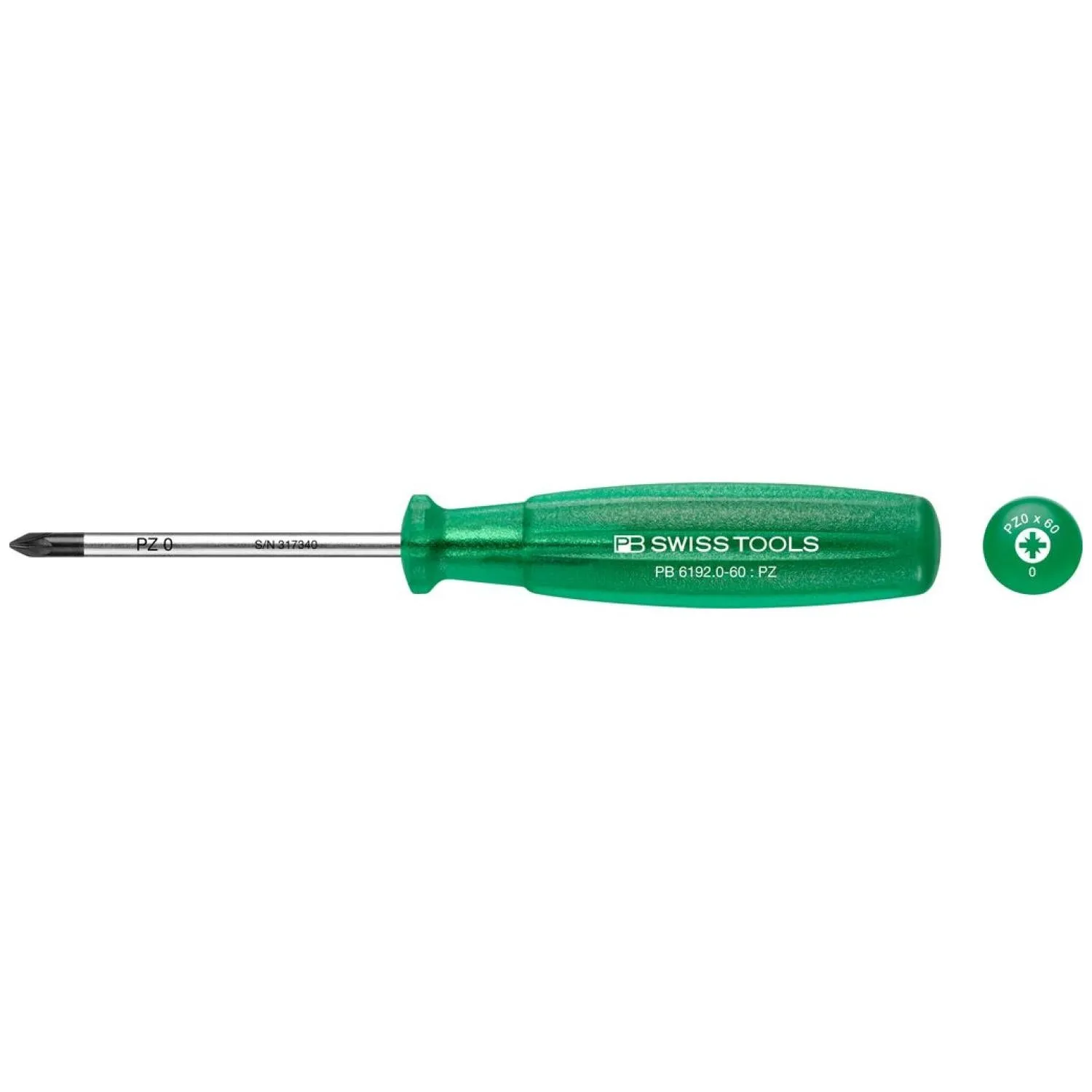 PB Swiss Tools PB 6192.0-60 Multicraft Screwdriver, Pozidriv, Size PZ0