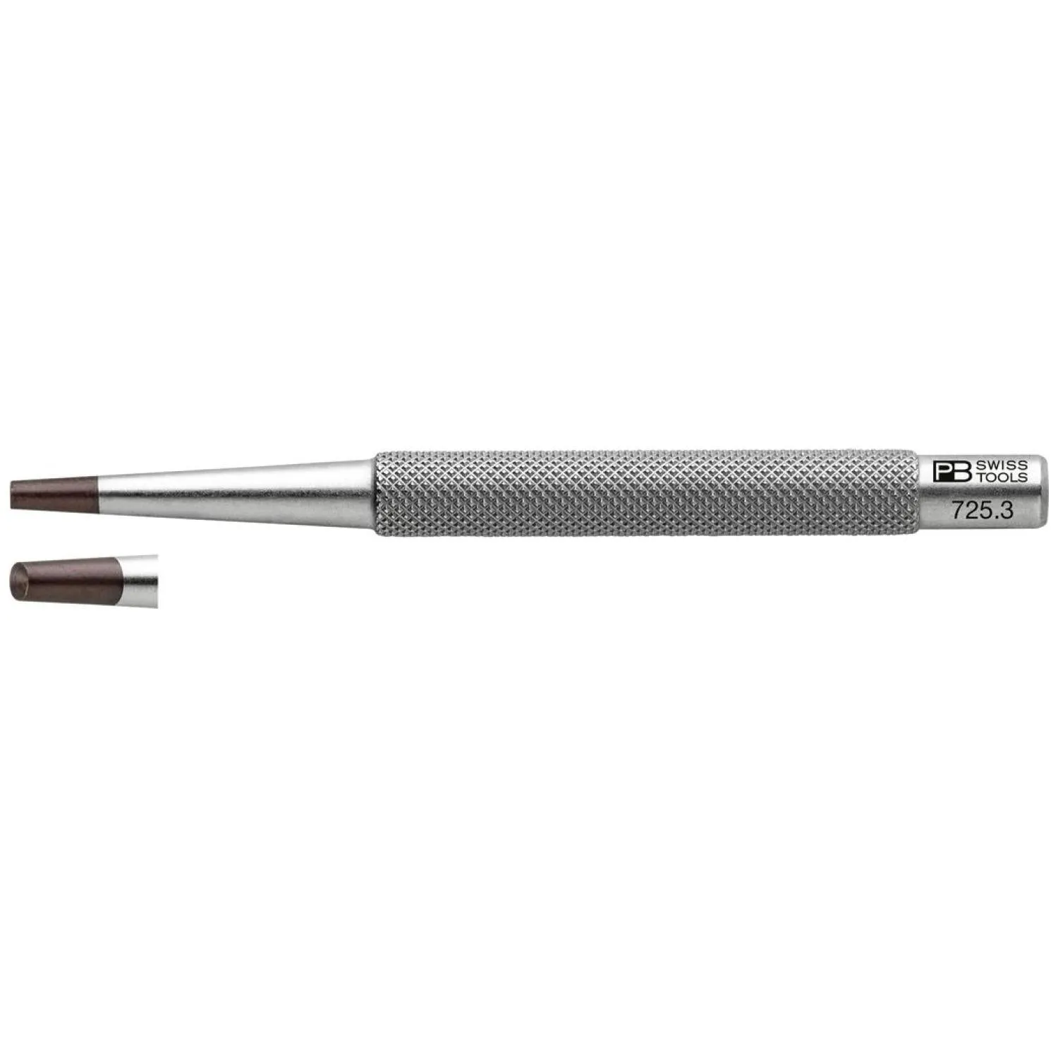 PB Swiss Tools PB 725.3 Knurled Nail Punches w/ Concave Tip, 3 mm