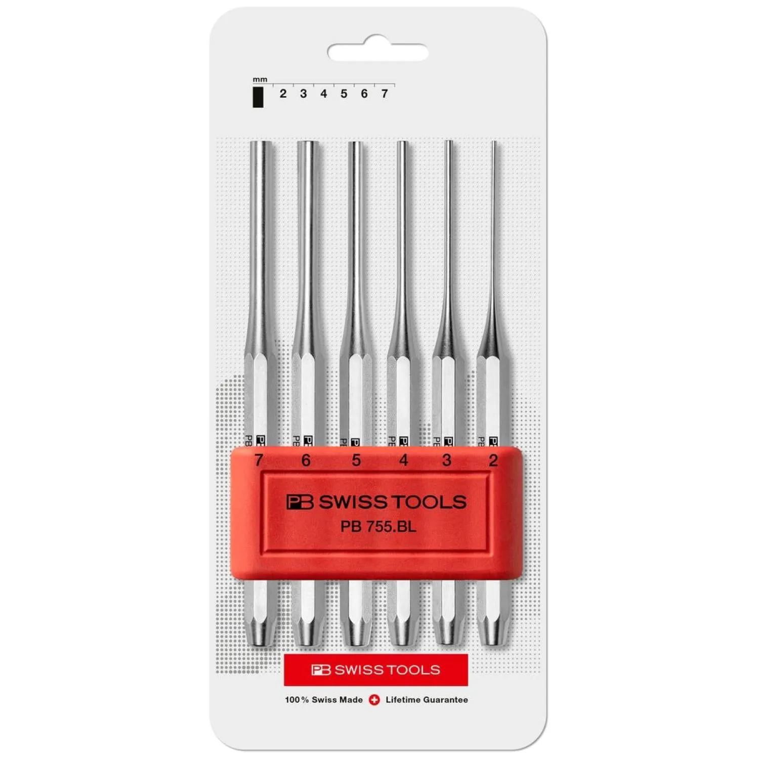 PB Swiss Tools PB 755.B CN Pin Punch Set Octagonal, 6 - Piece