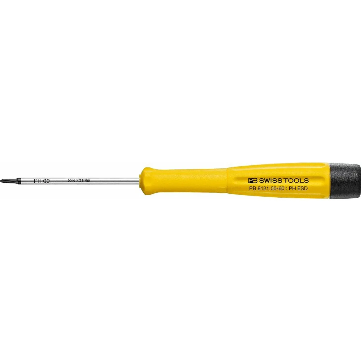 PB Swiss Tools PB 8121.00-60 ESD Electronics Screwdriver, Phillips, PH00 x 60mm