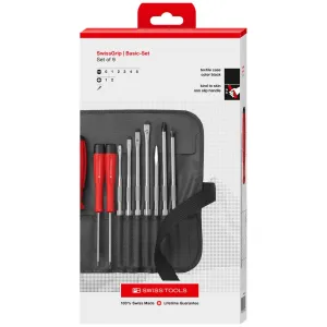 Pb Swiss Tools PB 8218.BK CBB SwissGrip screwdriver set with interchangeable blades in a compact