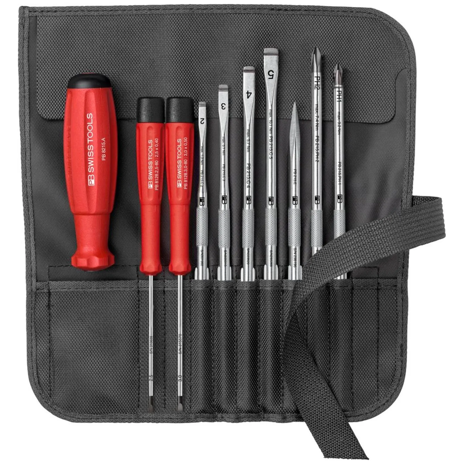 Pb Swiss Tools PB 8218.BK CBB SwissGrip screwdriver set with interchangeable blades in a compact