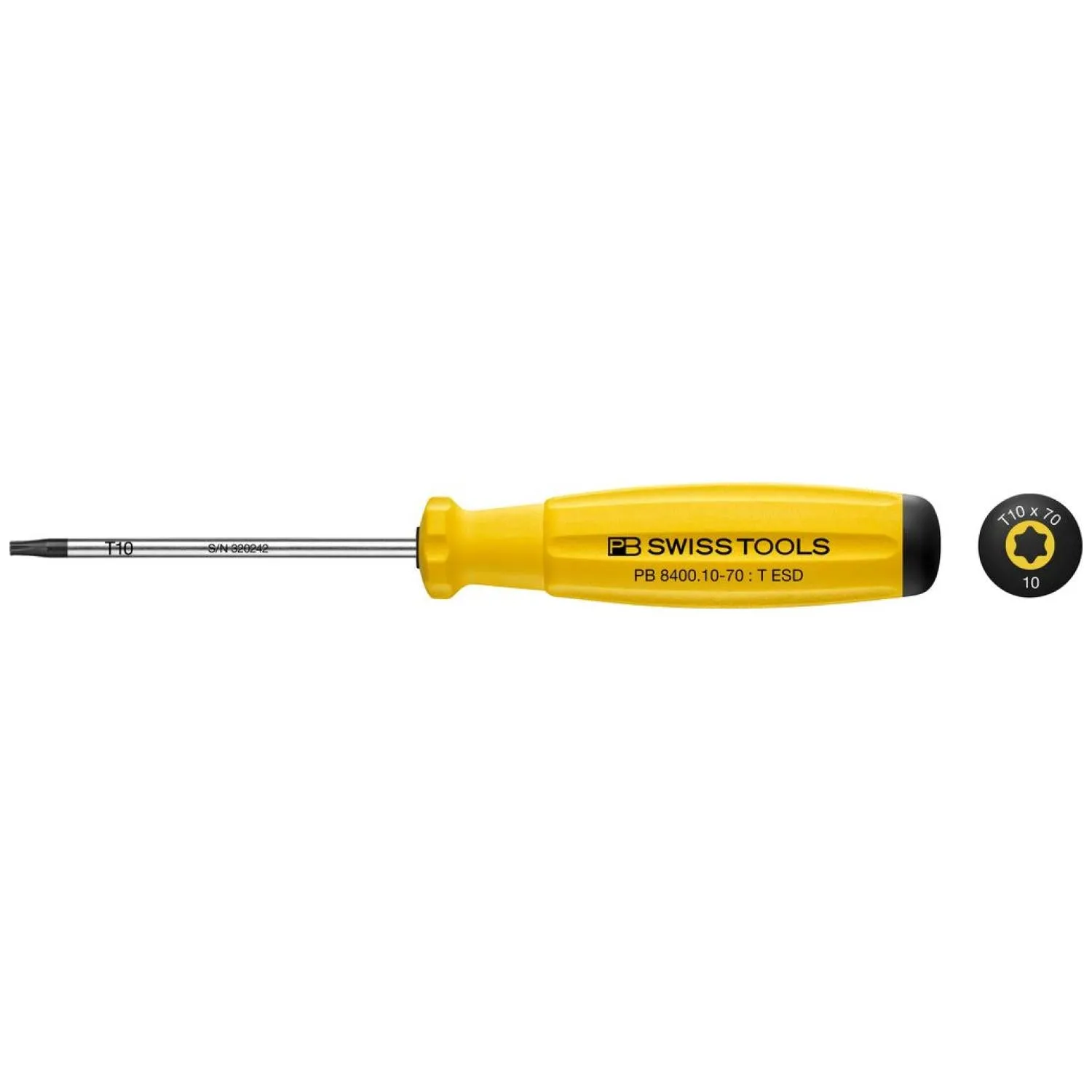 PB Swiss Tools PB 8400.10-70 ESD SwissGrip Screwdriver TORX  ESD - TX10