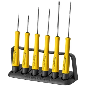 PB Swiss Tools PB 8640.ESD Precision Screwdriver Set Slotted Soft-Grip ESD-Safe Electronics 6-Piece