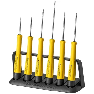 PB Swiss Tools PB 8641.ESD Precision Screwdriver Set Slotted/Phillips Soft-Grip ESD-Safe Electronics 6-Piece