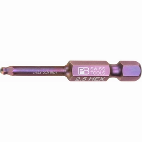 PB Swiss Tools PB E6.212/2,5 Precisionbit, Shape E 6.3 (1/4), With Ball End