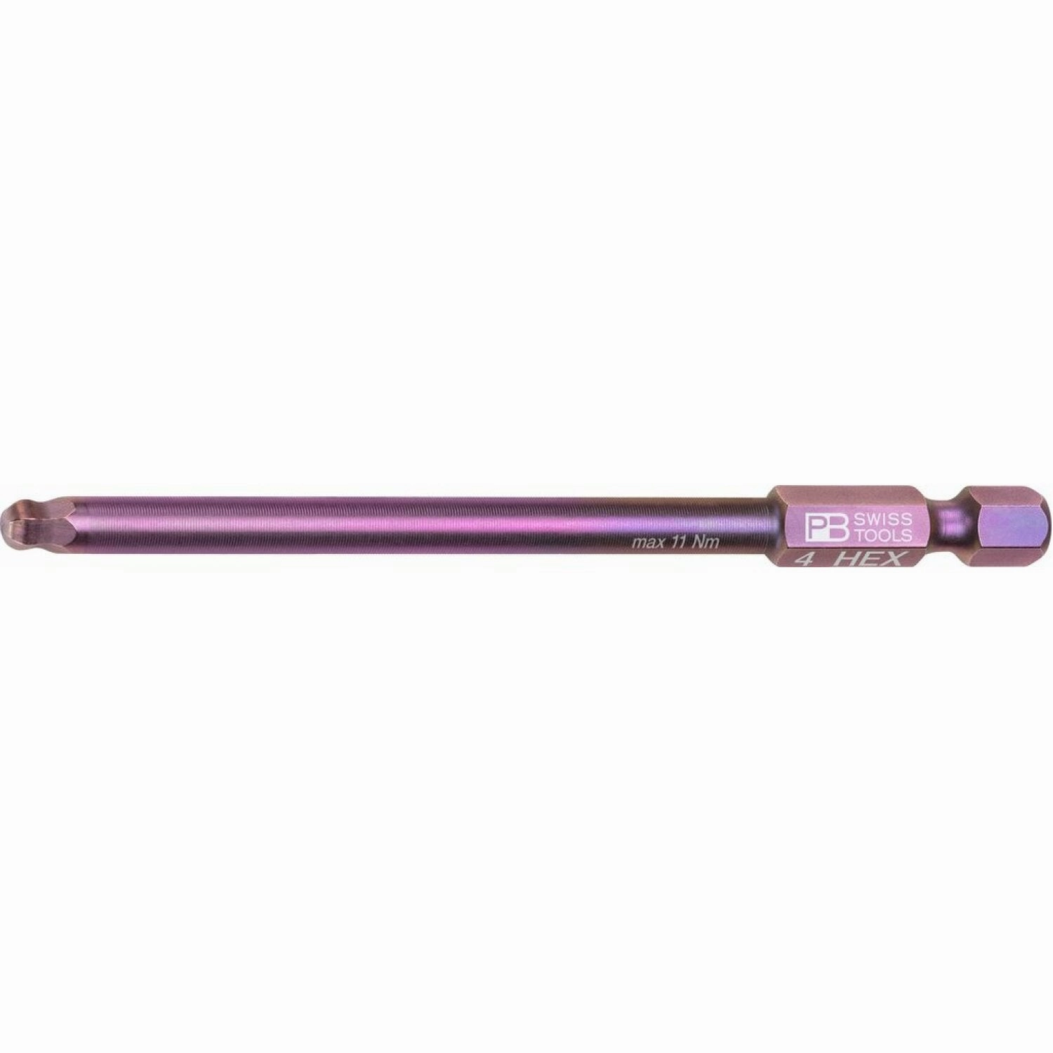 PB Swiss Tools PB E6L.212/4 PrecisionBit, 1/4" Bits, E6, Hex with Ball End, Long, 70mm