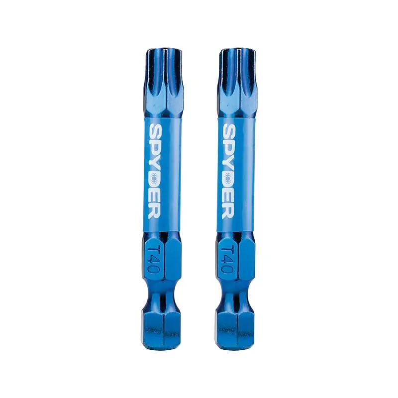 Spyder 19056 Mach-Blue T40 1/4-in x 2-in TORX Impact Driver Bit 2 Piece