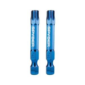 Spyder 19056 Mach-Blue T40 1/4-in x 2-in TORX Impact Driver Bit 2 Piece