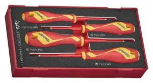 Teng Tools 4 Piece 1000 Volt Insulated Phillips (PH), Pozidriv (PZ) Screwdriver EVA Foam Set - TEAMDV04N1