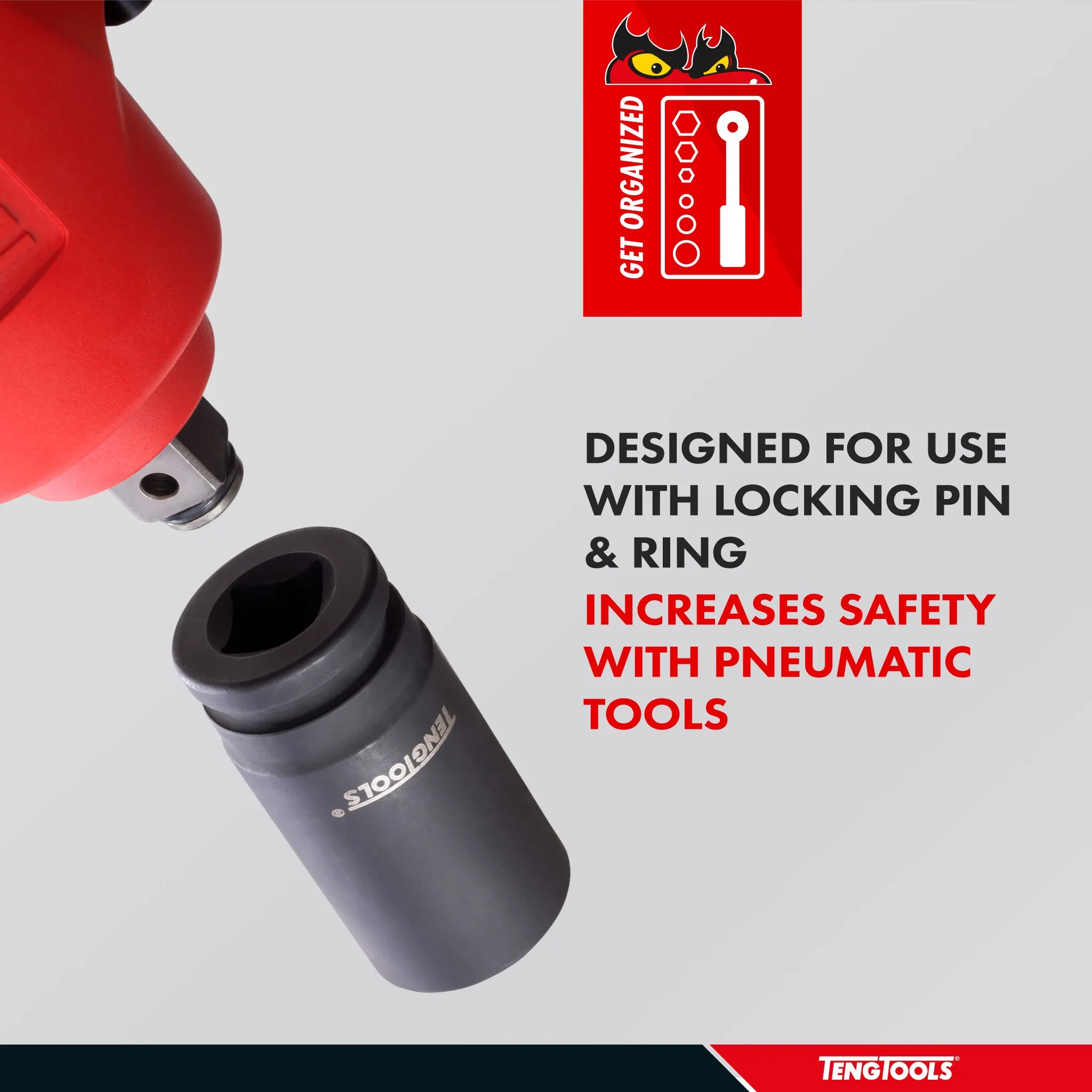 Teng Tools 6 Point 3/4 Inch Drive SAE Deep Chrome Molybdenum Impact Sockets