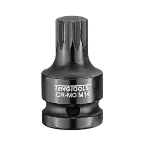 Teng Tools XZN Triple Square 1/2 Inch Drive 1.7 Inch Long Chrome Molybdenum Spline Impact Bit Sockets