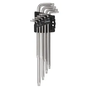Vessel Tools 8509TXHU Tamper-proof TORX L-Key Wrench 9 Piece Set