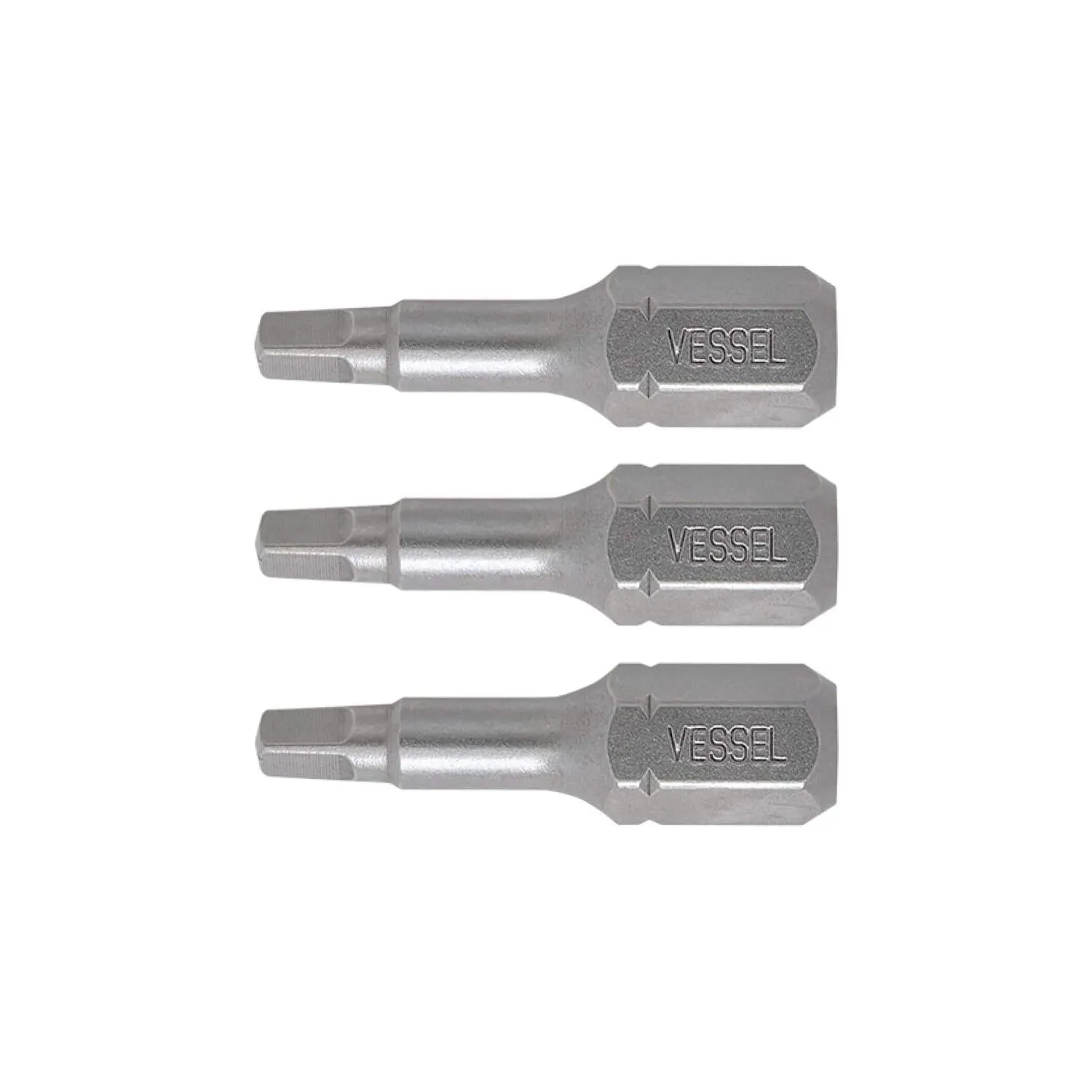 Vessel Tools NTSQ1254P3 Neck Torsion Power Bits, SQ1 x 25.4 mm, 3 Pc.