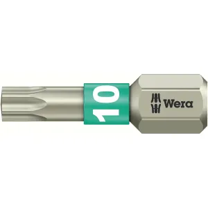 Wera 05073620001 3867/1 TS SB Stainless Steel Insert Bit, TORX #10, 5 Piece