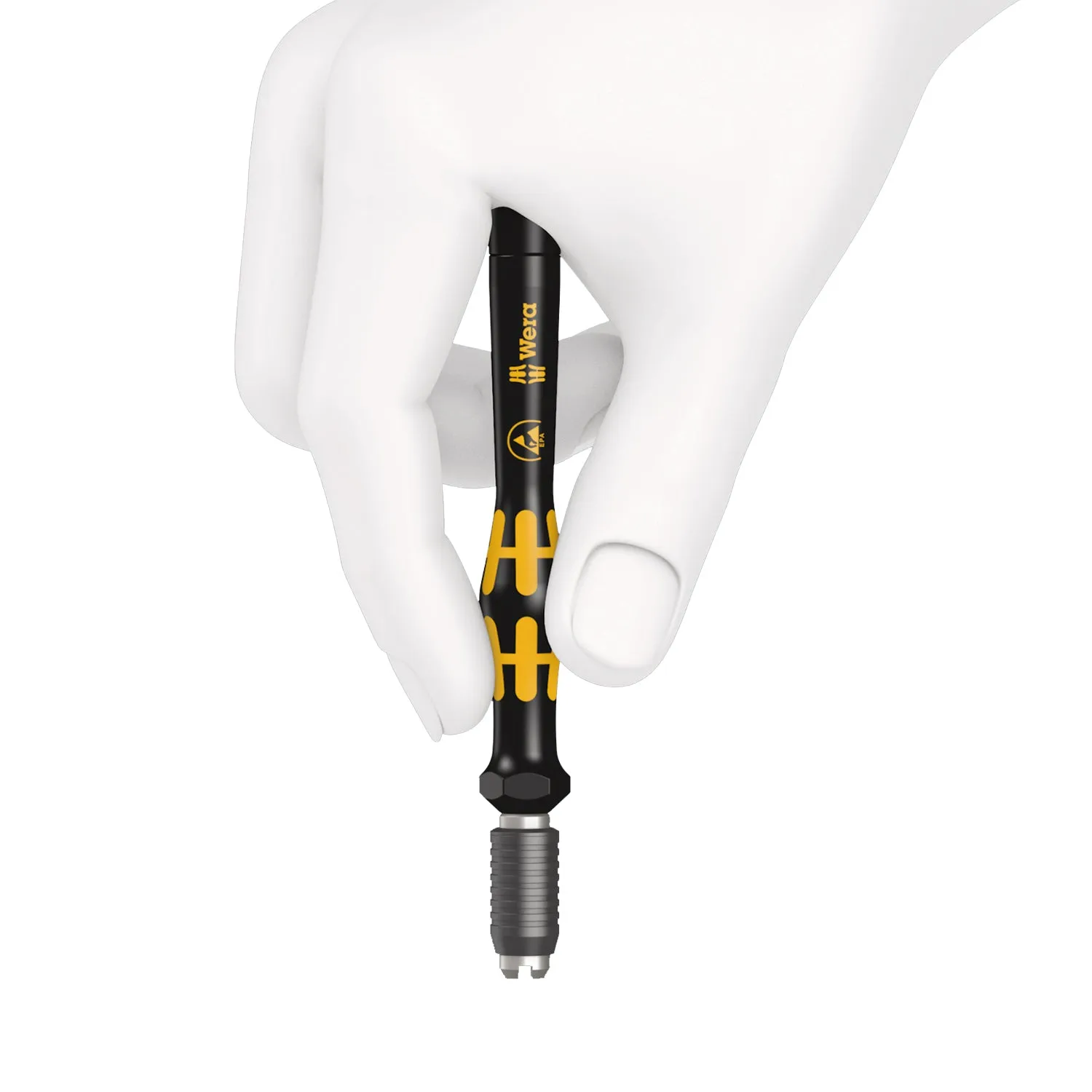 Wera 1460 ESD Kraftform Micro pre-set adjustable torque screwdrivers (0.02-0.11 Nm) with quick-release chuck, 1460 ESD x 0.035 Nm
