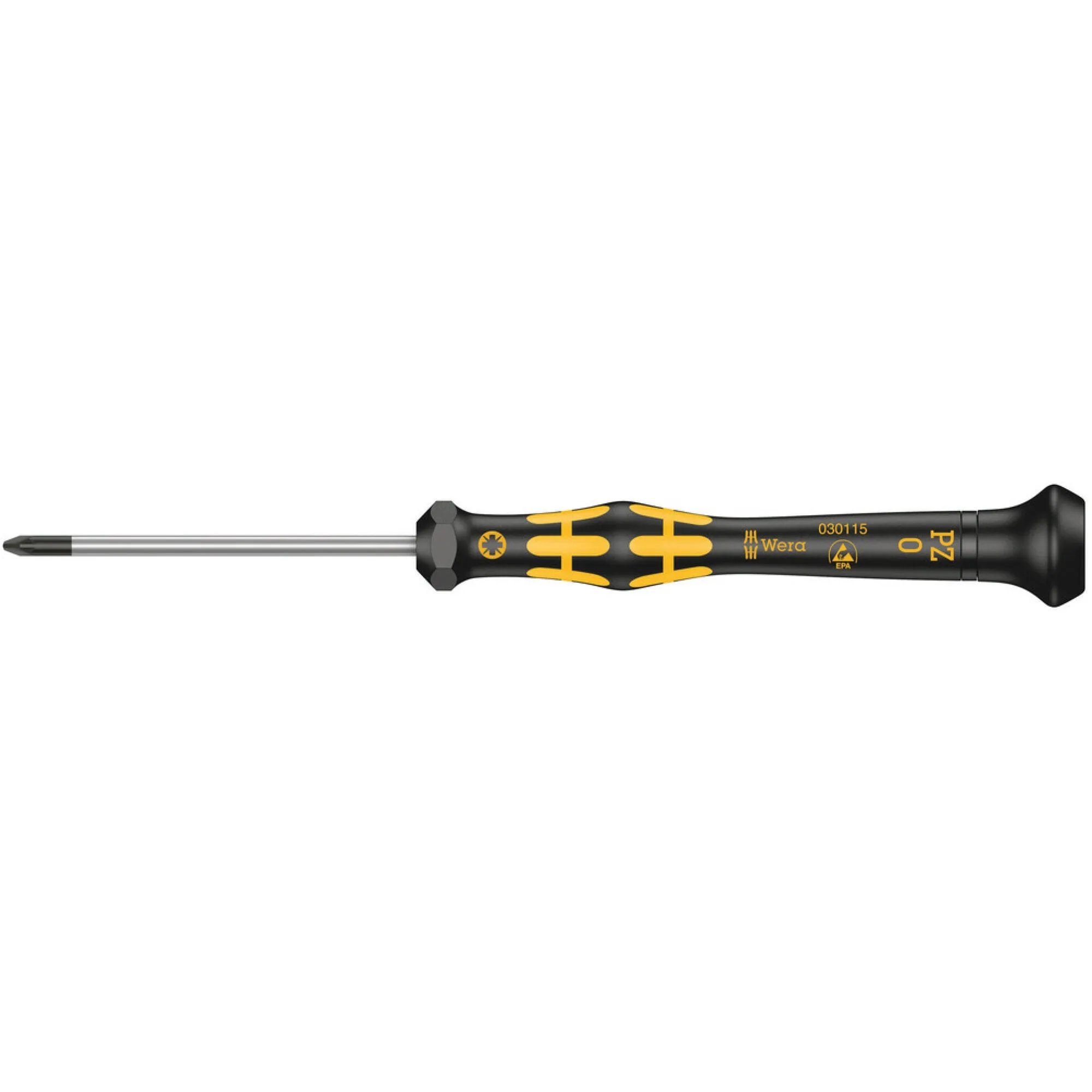 Wera 1555 PZ ESD Kraftform Micro screwdriver for Pozidriv screws, PZ 1 x 80 mm