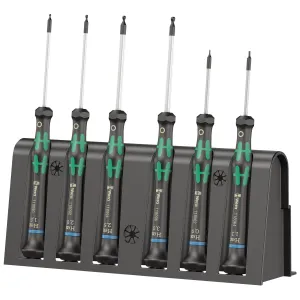 Wera 2052/6 Hexagon screwdriver set and rack for electronic applications, 6 pieces