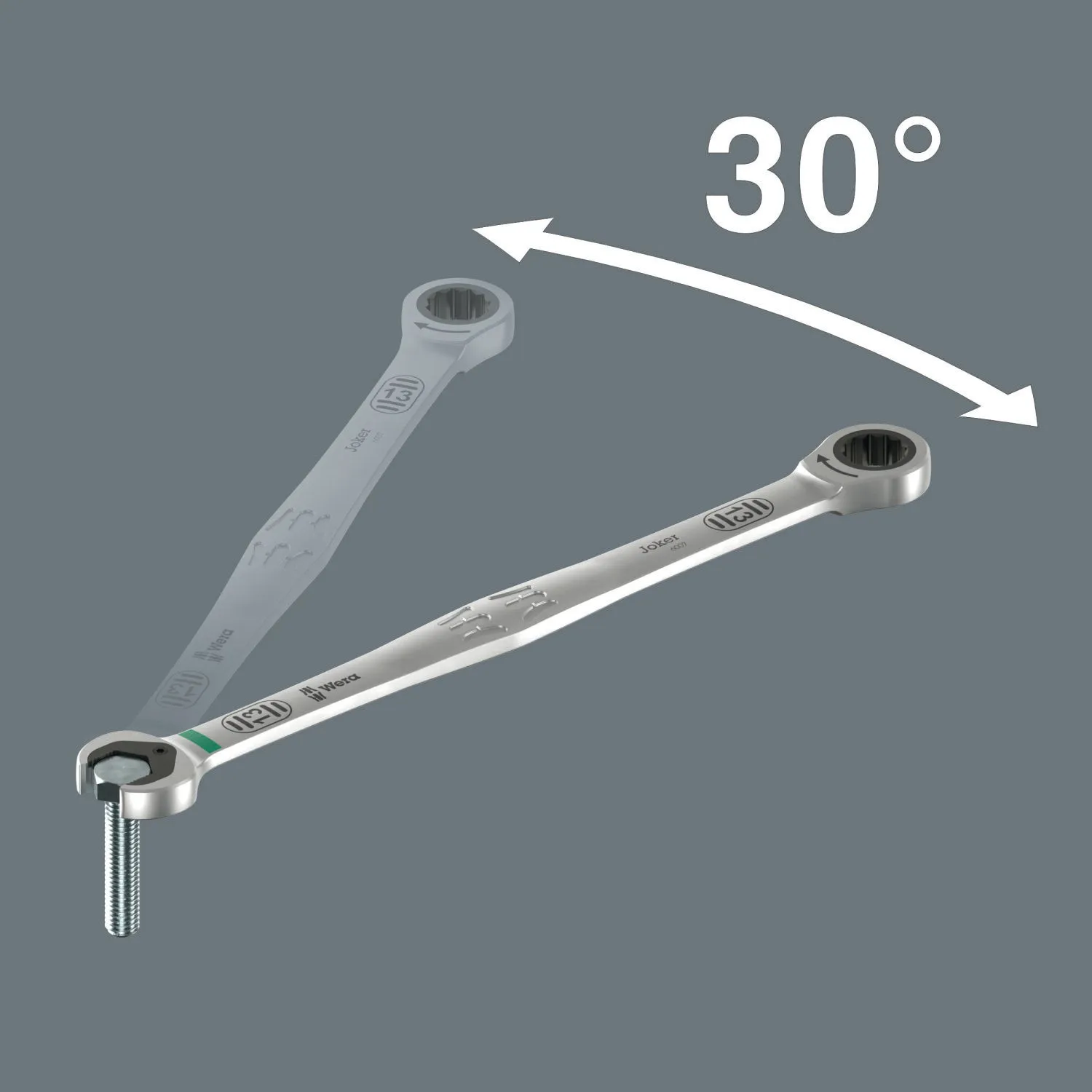 Wera 6007 Joker SB Ring Ratchet Spanner, Long Design, 8 x 180 mm