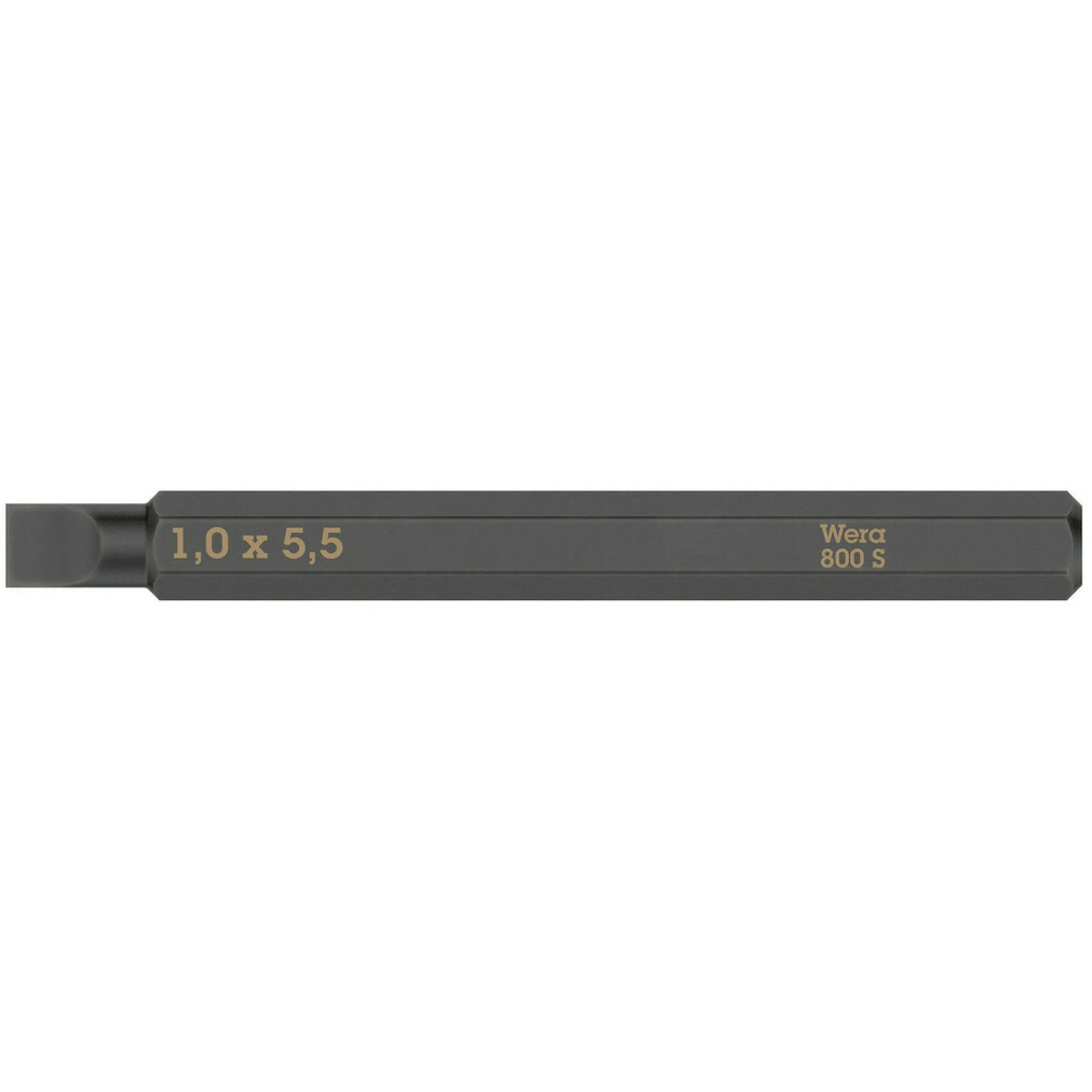 Wera 800 S Slotted bits for impact screwdrivers, 1 x 5.5 x 70 mm