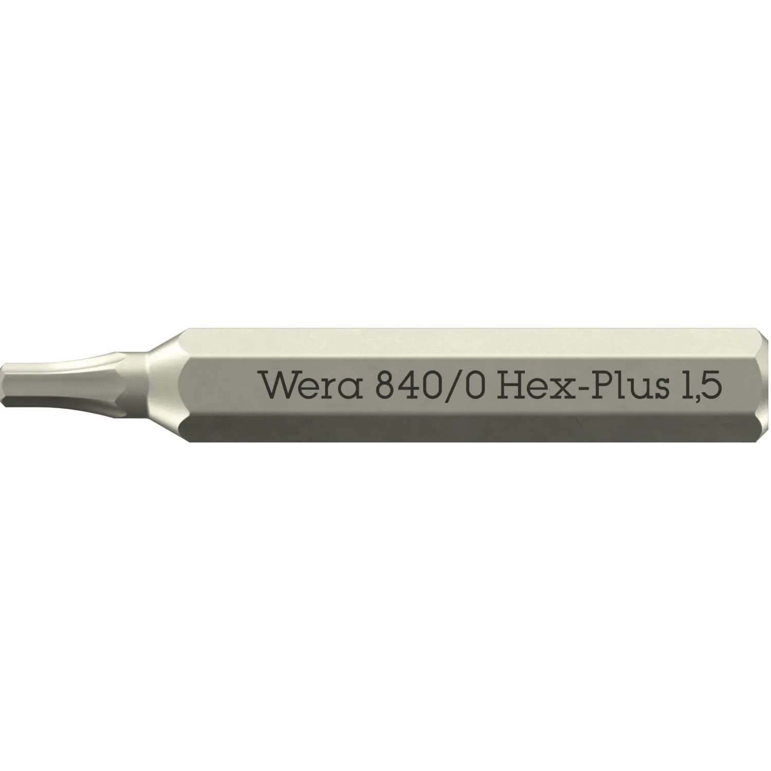Wera 840/0 Hex-Plus Micro Bits for Hexagonal Socket Head Screws, 1.5 x 30 mm