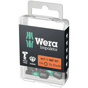 Wera 867/1 IMP DC TORX DIY Impaktor bits, TX 30 x 25 mm, 10 pieces