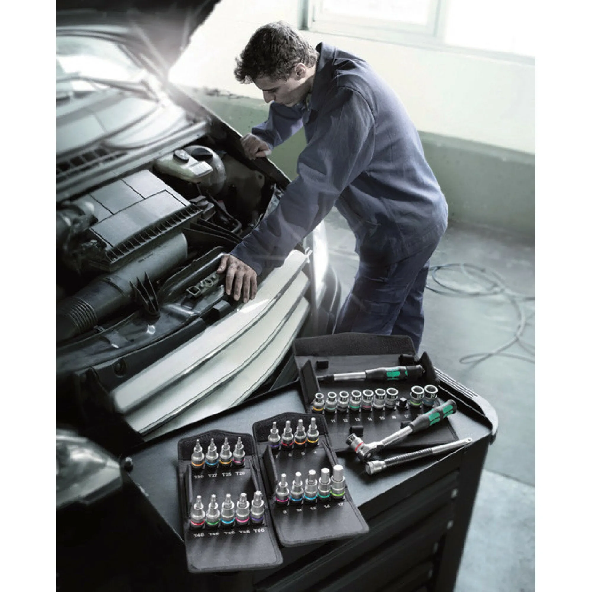 Wera 8740 C HF 1 Zyklop bit socket set with 1/2" drive, with holding function, 9 pieces
