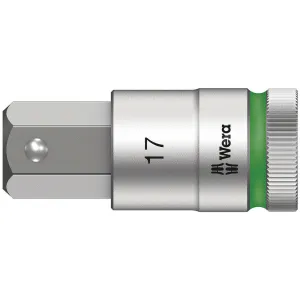 Wera 8740 C HF Zyklop bit socket with 1/2" drive with holding function, 19 x 60 mm
