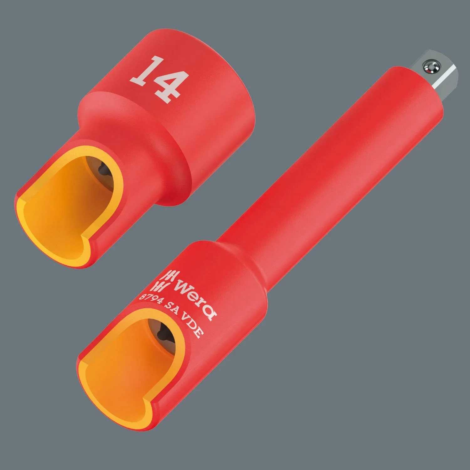 Wera 8790 A VDE Zyklop Socket, Insulated, with 1/4" Drive, 12 x 41 mm