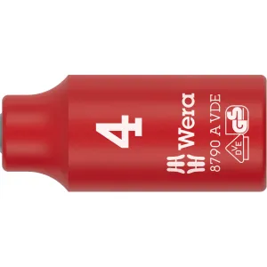 Wera 8790 A VDE Zyklop Socket, insulated, with 1/4" drive, 4mm