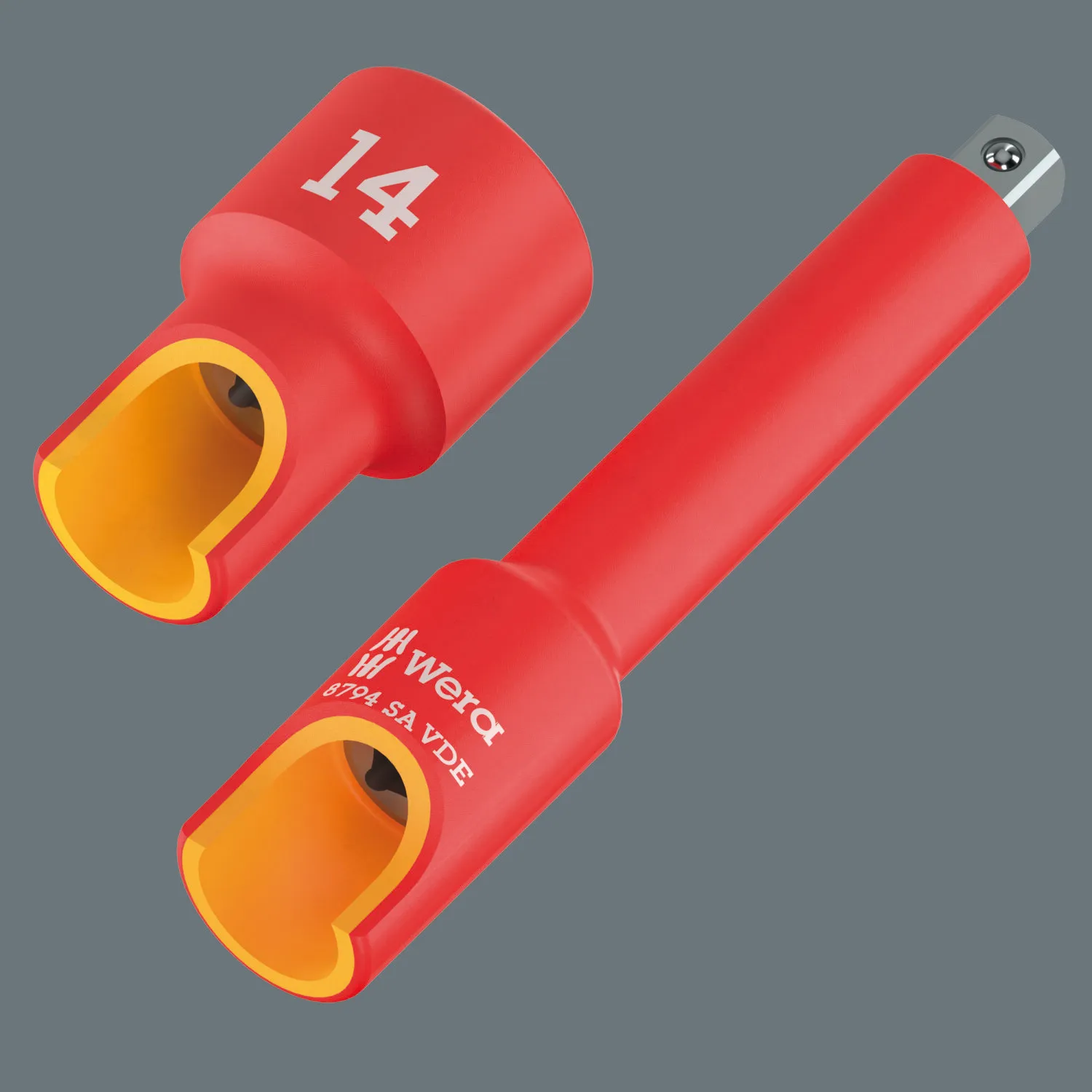 Wera 8790 A VDE Zyklop Socket, Insulated, with 1/4" Drive, 8.0 x 41 mm