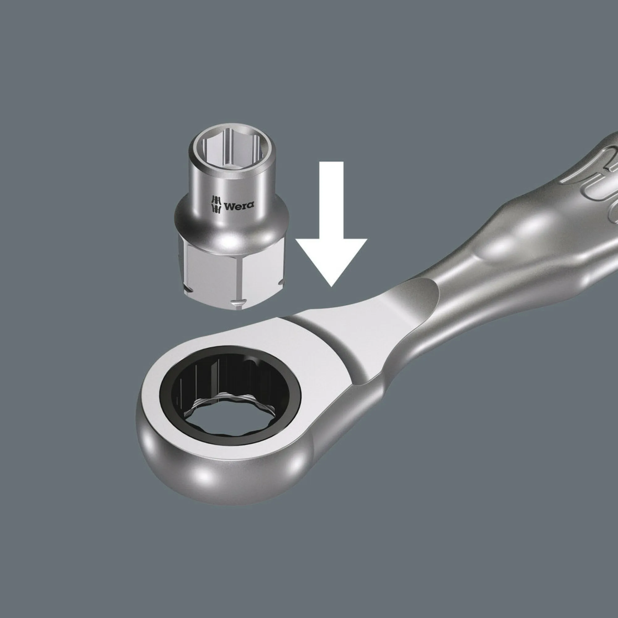Wera 8790 FA Zyklop socket with 1/4" and Hexagon 11 drive, 13 mm