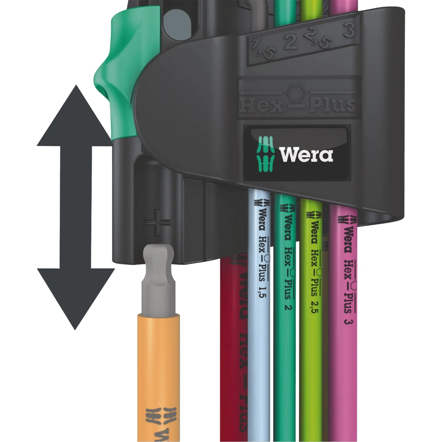 Wera 950/7 Hex-Plus Multicolour Magnet 1 L-key set, metric, BlackLaser, 7 pieces